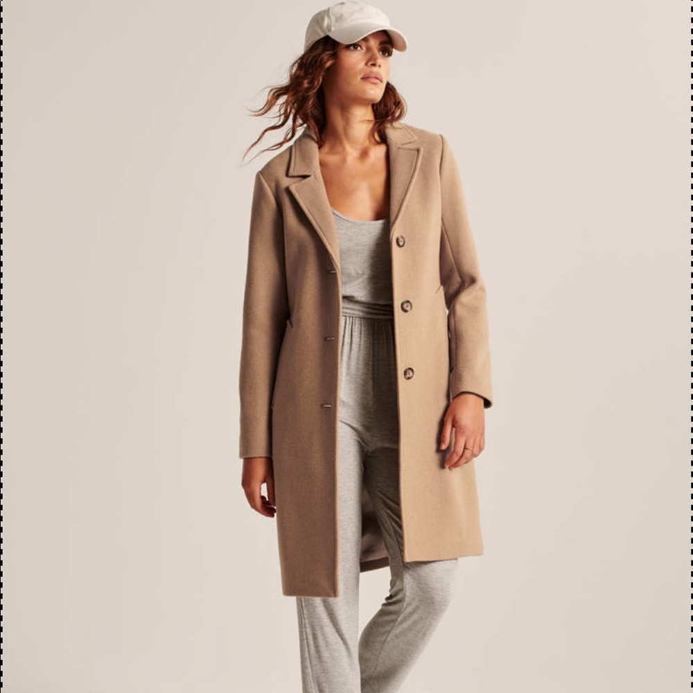 Abercrombie Camel/Tan Wool Coat “Dad Coat”